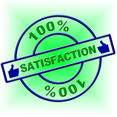 Image showing Hundred Percent Satisfaction Indicates Contentment Gratification And Absolute