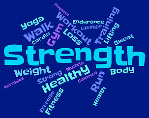 Image showing Strength Words Means Tough Force And Sturdiness