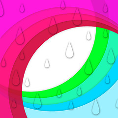 Image showing Colorful Curves Background Shows Sloping Lines And Water Drops\r