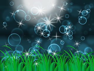 Image showing Glow Bubbles Represents Light Burst And Dazzling