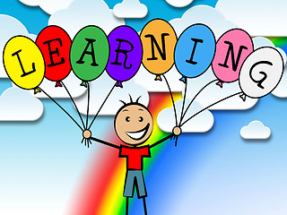 Image showing Learning Balloons Represents Tutoring College And Development