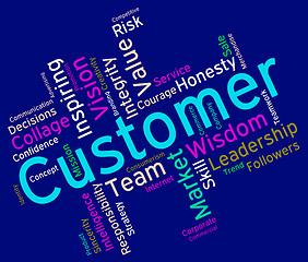 Image showing Customer Words Shows Patronage Consumers And Wordcloud