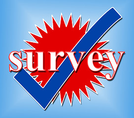 Image showing Survey Tick Shows Pass Evaluate And Approved