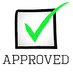Image showing Approved Tick Shows Checked Confirm And Verified