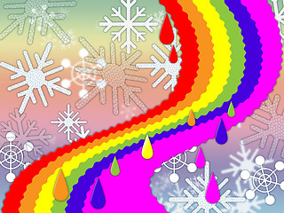 Image showing Rainbow Background Means Snowing Winter And Promise\r