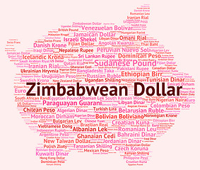 Image showing Zimbabwean Dollar Represents Foreign Currency And Currencies