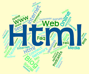 Image showing Html Word Indicates World Wide Web And Code