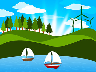 Image showing Trees Countryside Shows Sailor Natural And Outdoor