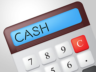 Image showing Cash Calculator Means Financial Finances And Revenue