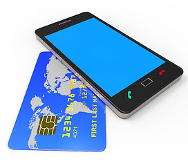 Image showing Credit Card Online Represents World Wide Web And Bought