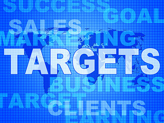 Image showing Targets Words Represents Projection Business And Aiming