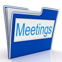 Image showing Meetings File Means Gathering Administration And Binder