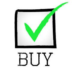 Image showing Buy Tick Indicates Buyer Checked And Buying