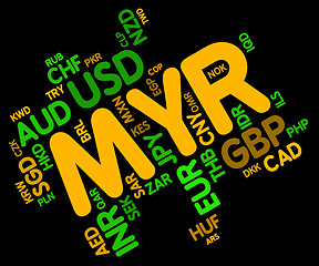 Image showing Myr Currency Shows Malaysia Ringgit And Fx