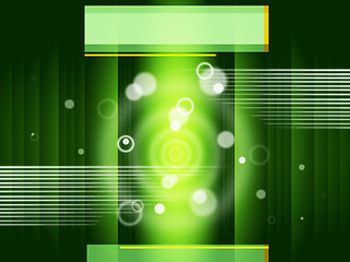 Image showing Green Circles Background Shows Bubbles And Straight Lines\r