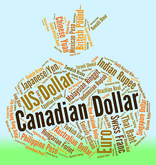 Image showing Canadian Dollar Shows Canada Dollars And Currency