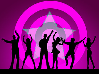 Image showing Dancing People Means Disco Music And Celebration