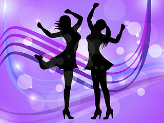 Image showing Dancing Women Represents Disco Music And Adult