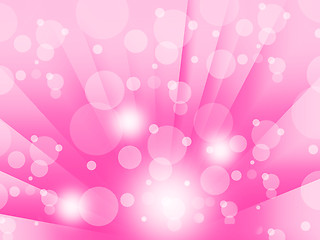 Image showing Pink Bubbles Background Means Shining Circles And Rays 