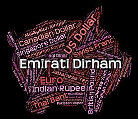 Image showing Emirati Dirham Represents United Arab Emirates And Currencies