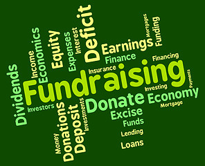 Image showing Fundraising Word Shows Capital Wordcloud And Funds