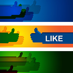 Image showing Colourful Like Indicates Social Media And Friend