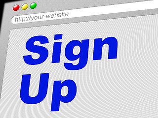 Image showing Sign Up Shows Subscribe Register And Online