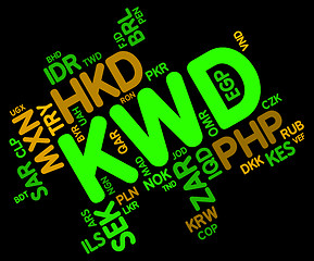 Image showing Kwd Currency Indicates Worldwide Trading And Foreign