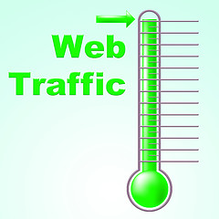 Image showing Web Traffic Shows Fahrenheit Thermometer And Celsius