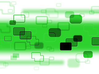 Image showing Green Squares Shows Hi Tech And Abstract