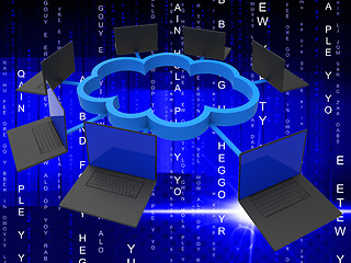 Image showing Cloud Computing Represents Lan Network And Communicate