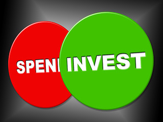Image showing Invest Sign Shows Return On Investment And Display
