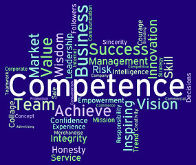 Image showing Competence Words Represents Capability Aptitude And Adeptness