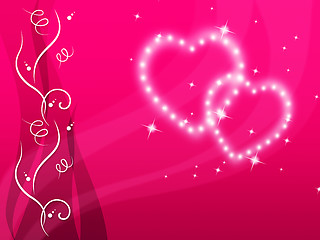 Image showing Pink Hearts Background Means Love Family And Floral\r