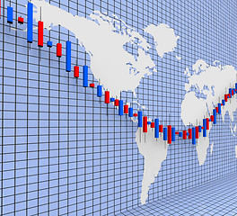 Image showing Stocks Graph Shows World Wide And Finance