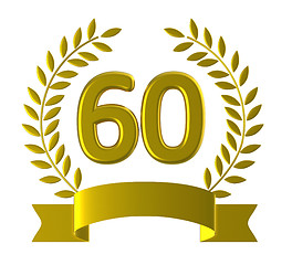 Image showing Anniversary Sixty Represents Happy Birthday And 60