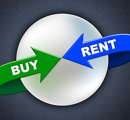 Image showing Buy Rent Arrows Indicates Lease Buyer And Purchase