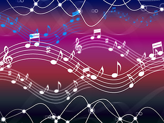 Image showing Music Background Shows Musical Song And Harmony\r