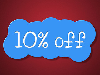 Image showing Ten Percent Off Means Cheap Save And Discount