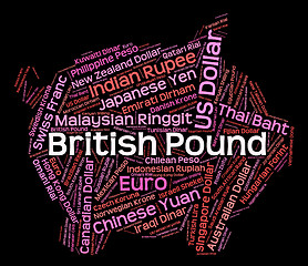 Image showing British Pound Shows Currency Exchange And Coinage