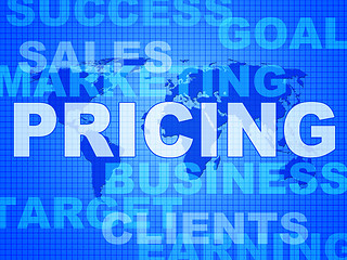 Image showing Pricing Words Means Money Outlay And Finances