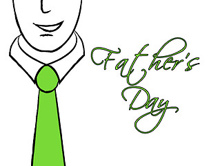 Image showing Fathers Day Tie Means Greeting Cheerful And Parenting