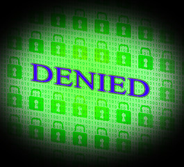 Image showing Denied Locked Indicates Access Deny And Decline