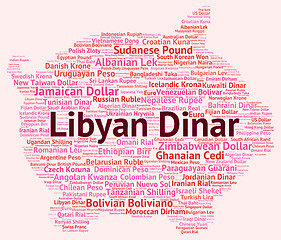 Image showing Libyan Dinar Shows Exchange Rate And Currency