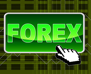 Image showing Forex Button Means World Wide Web And Exchange