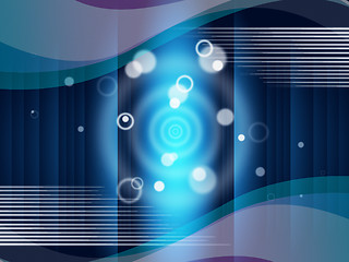 Image showing Blue Circles Background Means Bubbles And Curvy Lines\r