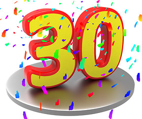 Image showing Thirtieth Anniversary Indicates Happy Birthday And 30