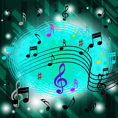 Image showing Green Music Background Means Jazz Soul Or CDs\r