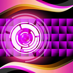 Image showing Purple Circles Background Shows Record Player And Music\r