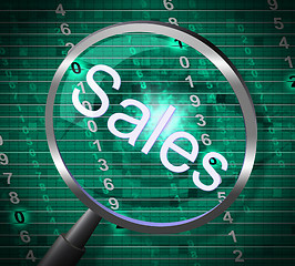 Image showing Sales Magnifier Represents Marketing Magnifying And Retail